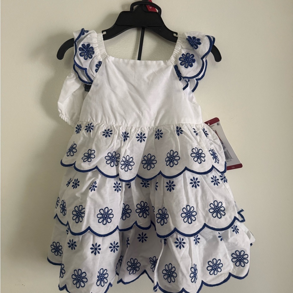 Blue and White girl’s summer dress with bloomers NWT